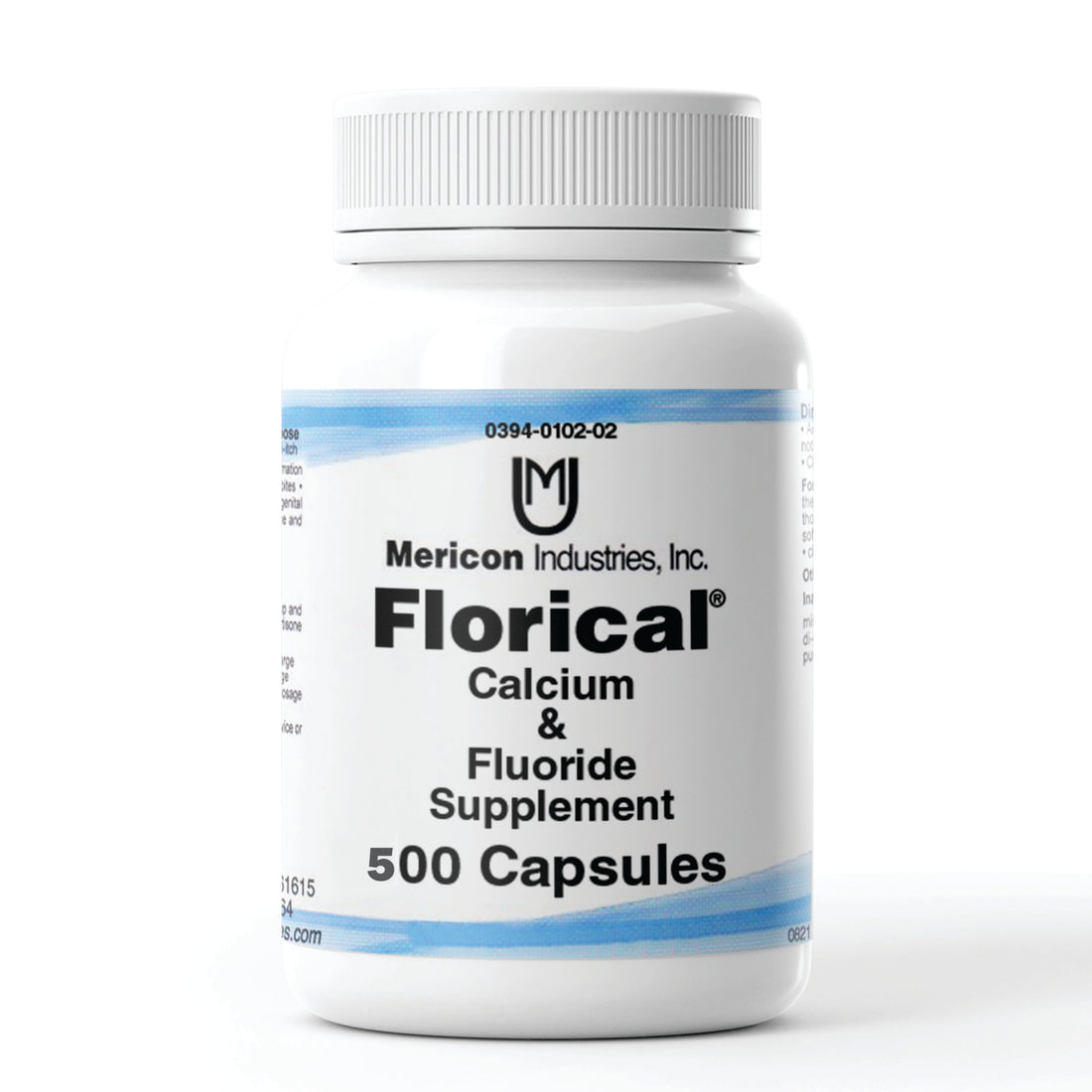 Florical - Calcium &amp; Fluoride Supplement for prevention and remediation of otosclerosis, prevention and remediation of osteoporosis, bone health, &amp; teeth and gum health. By Mericon Industries (500 Tablets Product)