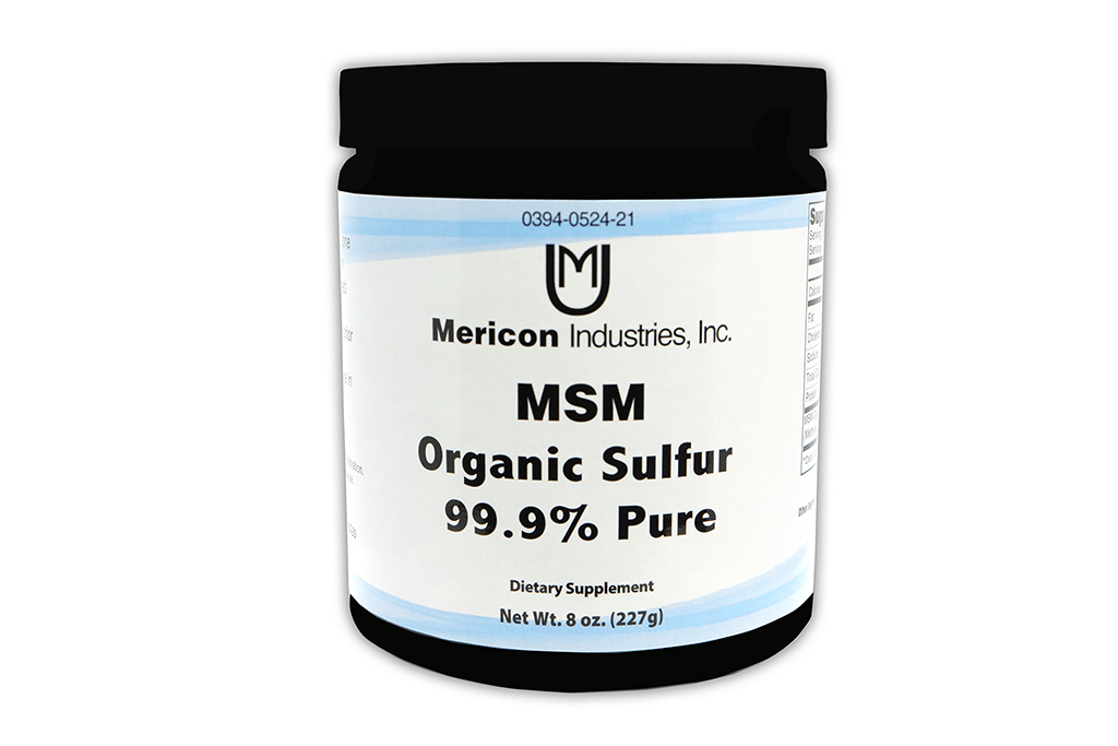 MSM Organic Sulfur - Supplement for increased energy, decreased joint pain, allergy suppression, &amp; skin hair nail health. By Mericon Industries